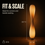 Floor Lamp Amber Pleated Diffuser | Contemporary