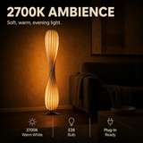 Floor Lamp Amber Pleated Diffuser | Contemporary