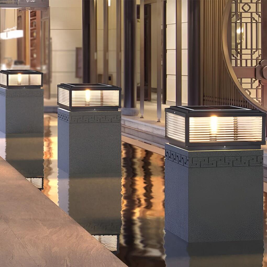 Wall Lamp Ribbed Glass Metal | Contemporary