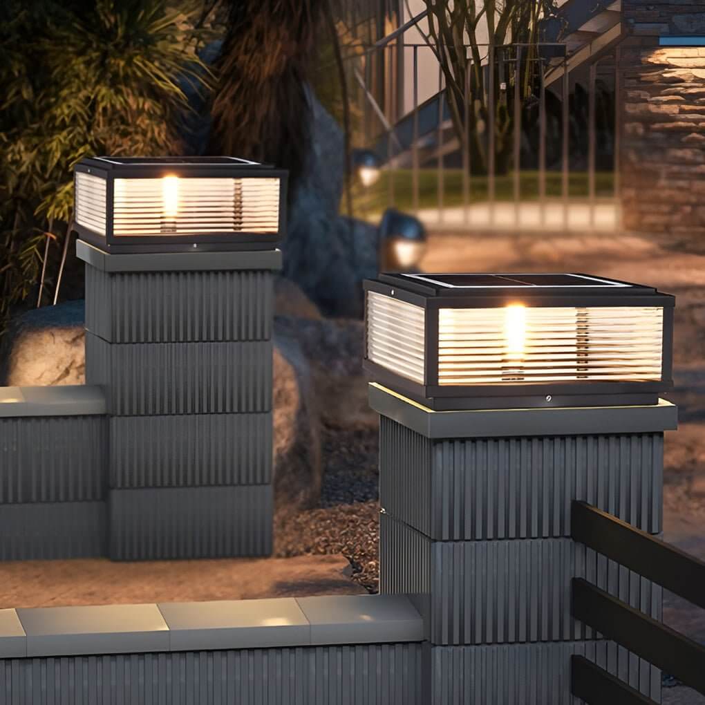 Wall Lamp Ribbed Glass Metal | Contemporary