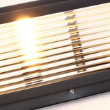 Wall Lamp Ribbed Glass Metal | Contemporary