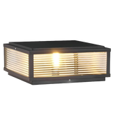 Wall Lamp Ribbed Glass Metal | Contemporary