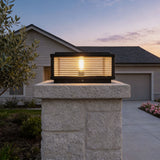 Wall Lamp Ribbed Glass Metal | Contemporary